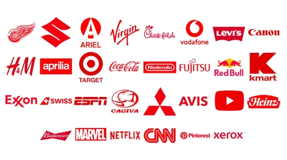 What are the advantages and disadvantages of using the color red in the logo?
