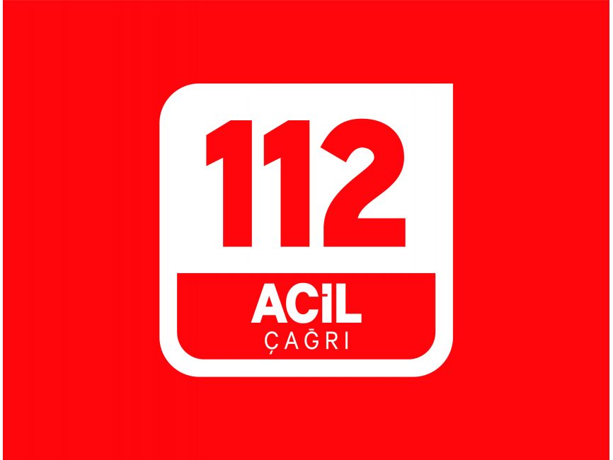 112 Acil Çağrı Yeni Kırmızı Zeminli Logo