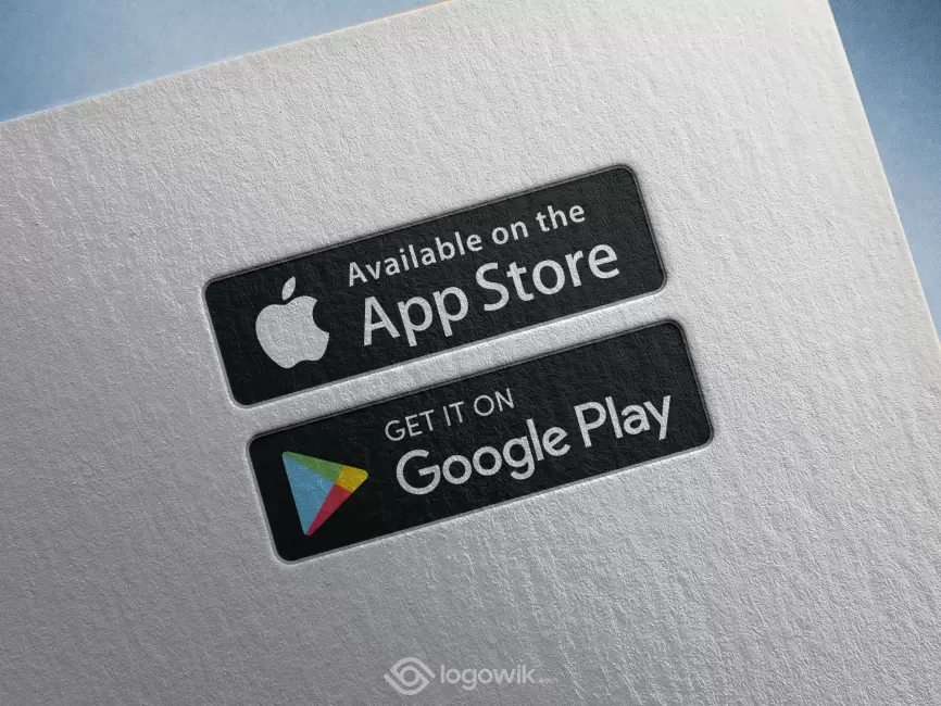 App Store and Google Play Logo Mockup