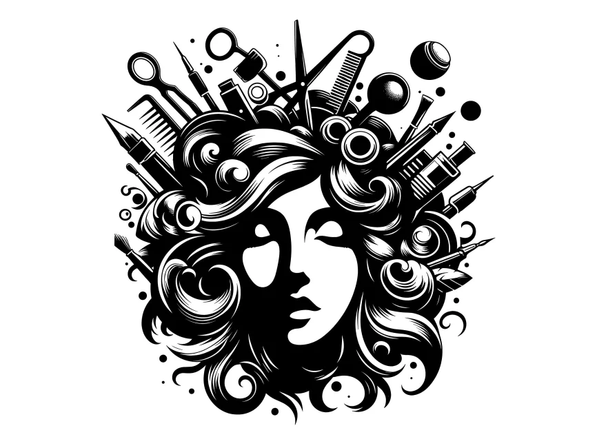 Abstract Hairdresser Logo Template PNG vector in SVG, PDF, AI, CDR format