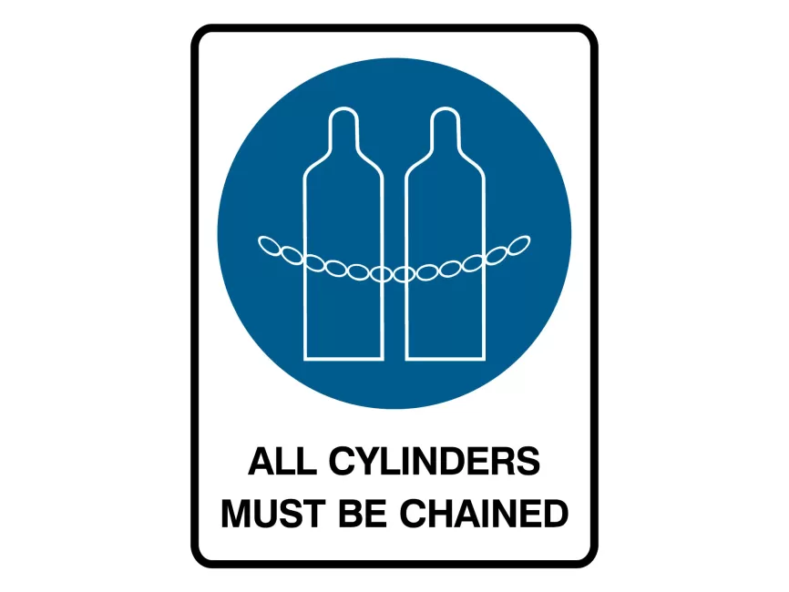 All Cylinders Must Be Chained Sign Vector