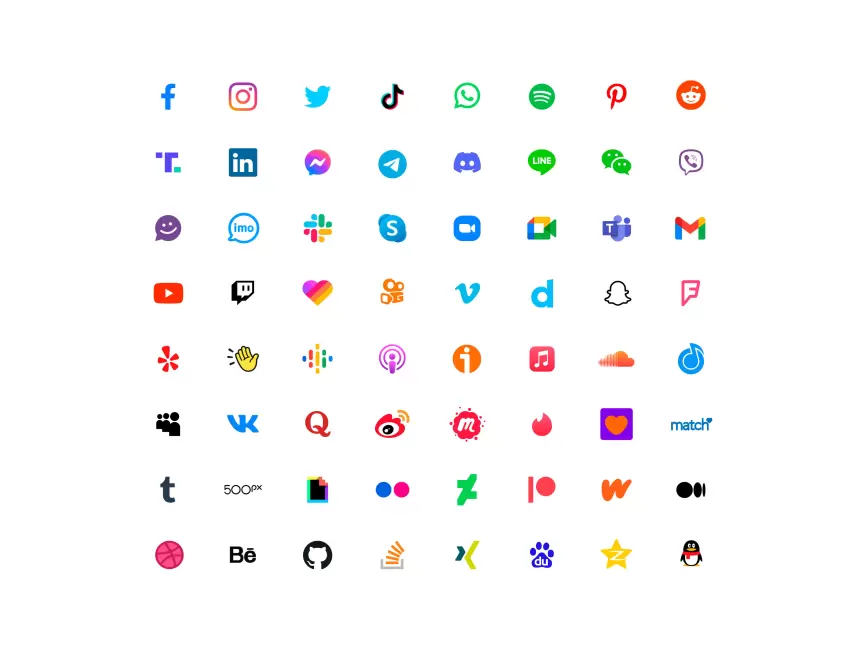 All Social Media Icon PNG vector in SVG, PDF, AI, CDR format