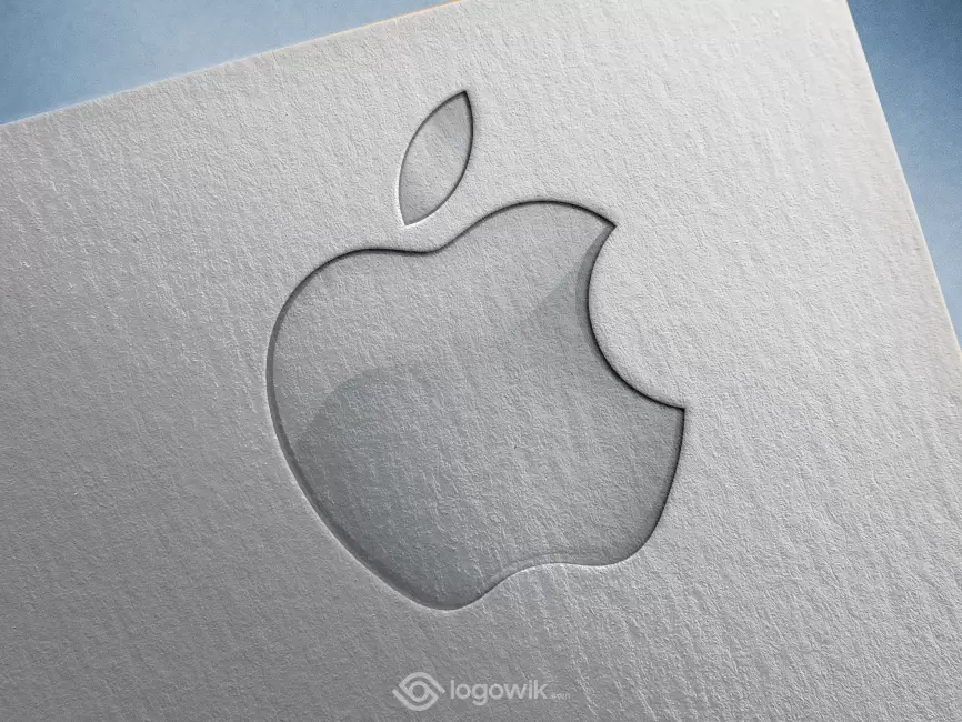 Apple Glass Silver Logo Mockup