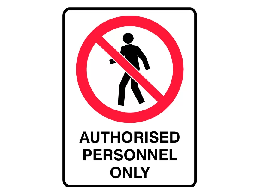 Authorised Personnel Only Prohibition Sign Vector