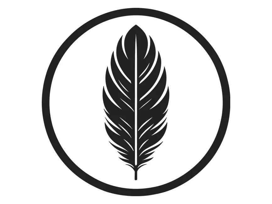 Black feather logo design template Royalty Free Vector Image