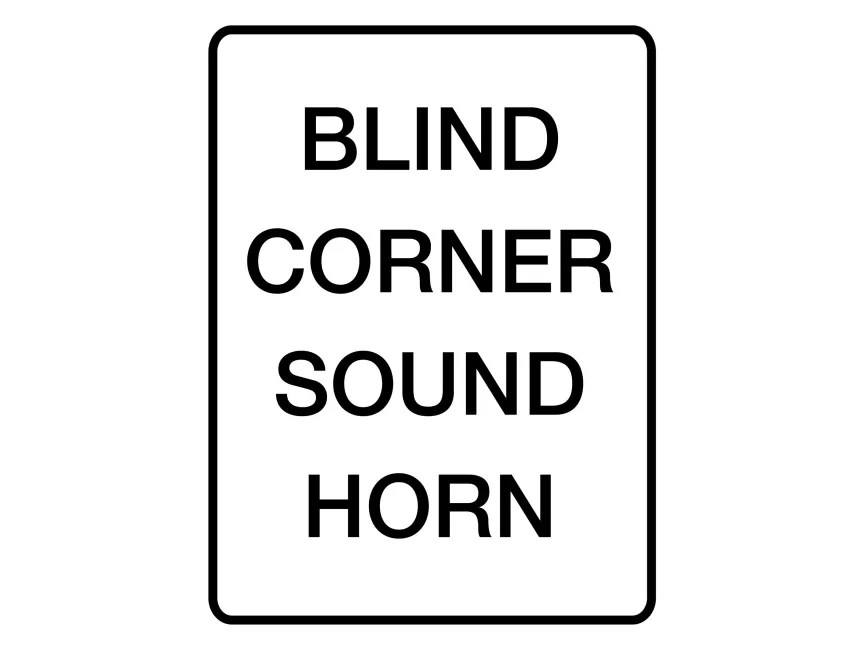Blind Corner Sound Horn Sign Vector