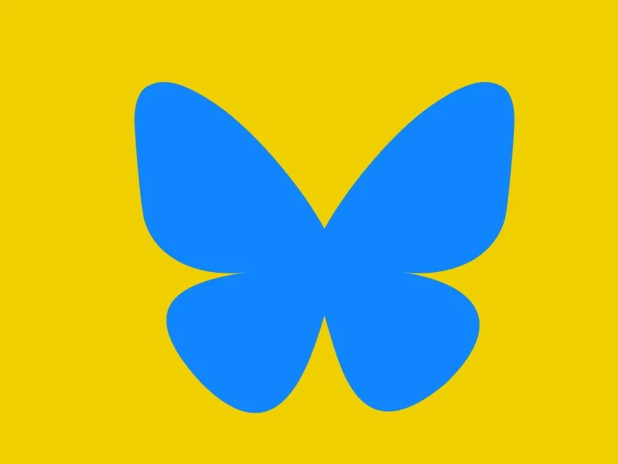 Bluesky Butterfly Icon Logo PNG vector in SVG, PDF, AI, CDR format