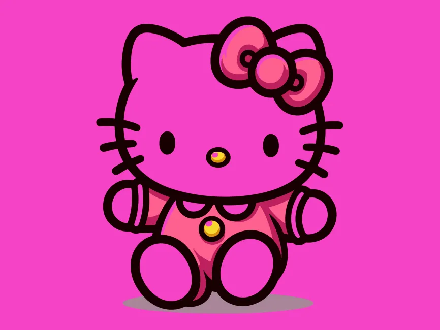 Cartoon Hello Kitty Vector PNG vector in SVG, PDF, AI, CDR format