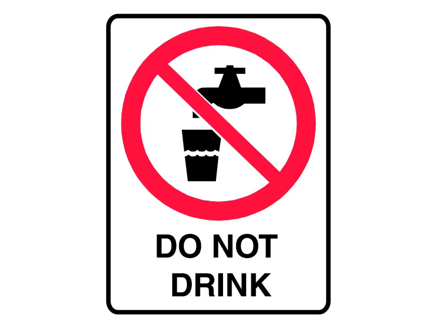 Do Not Drink Prohibition Sign Vector