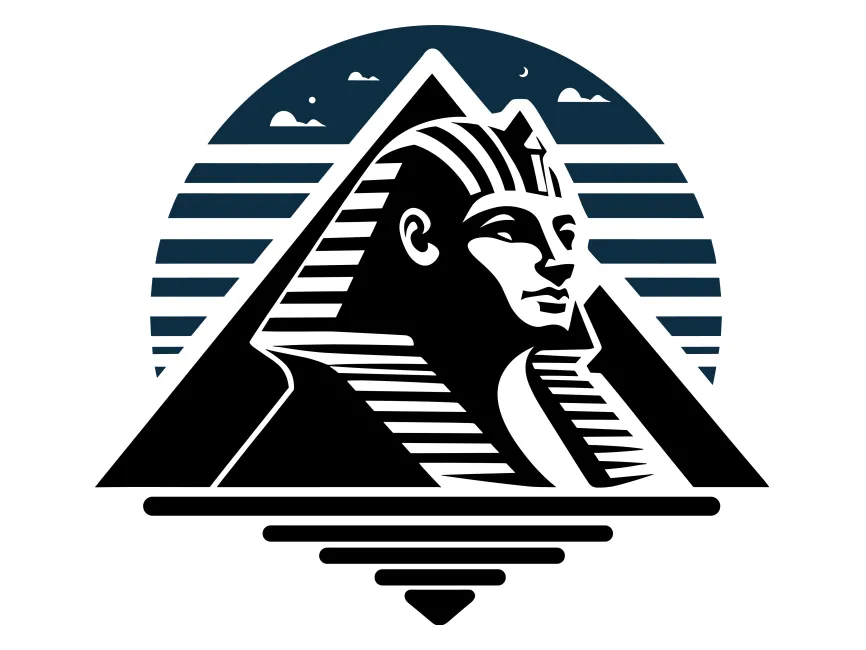 Egyptian Pyramids with Sphinx Silhouette Logo Template