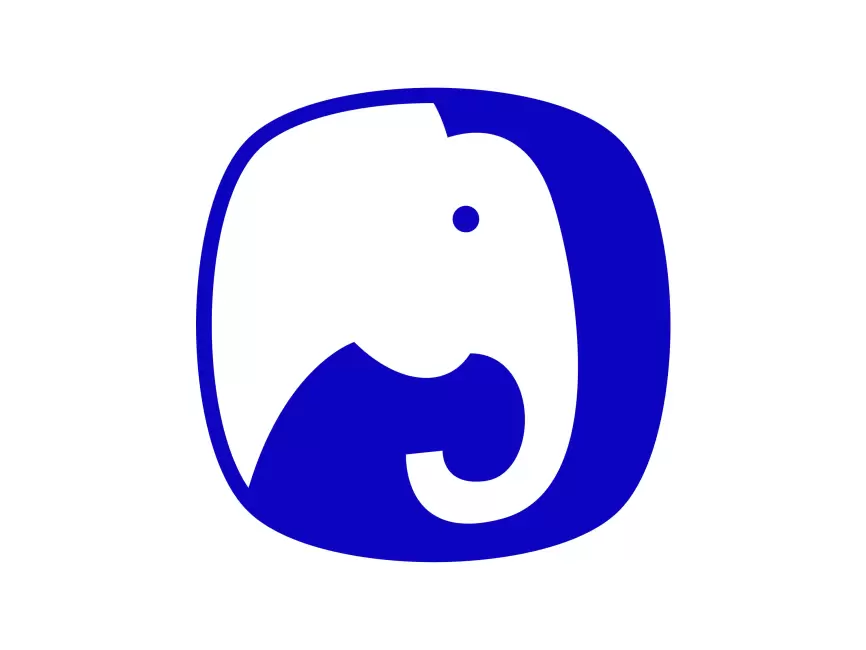 blue elephant head logo