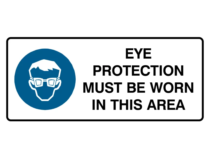 Eye Protection Must Be Worn In This Area Sign Landscape Vector