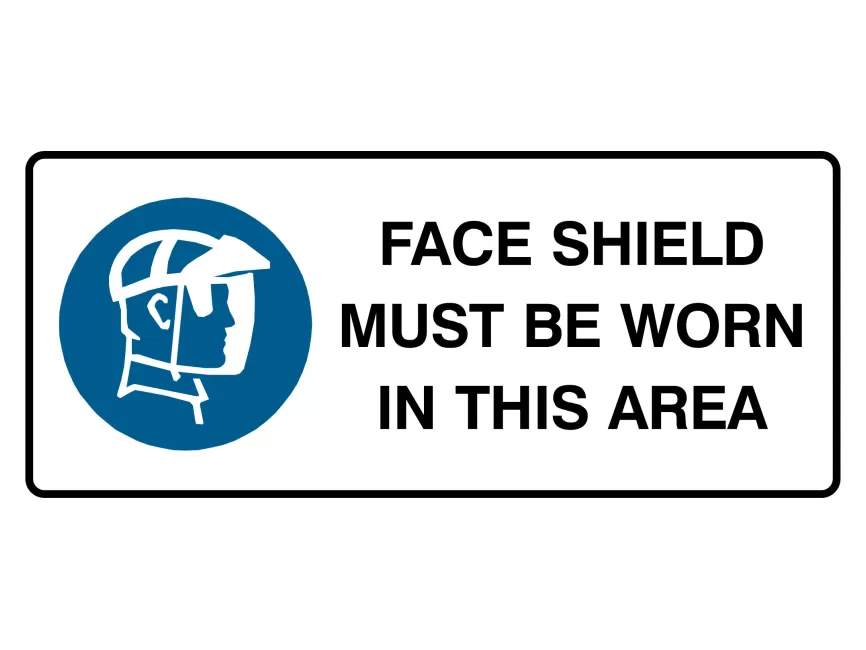 Face Shield Must Be Worn In This Area Sign Landscape Vector