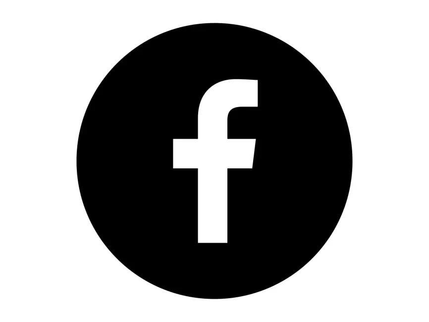 Facebook Round Black Icon Logo
