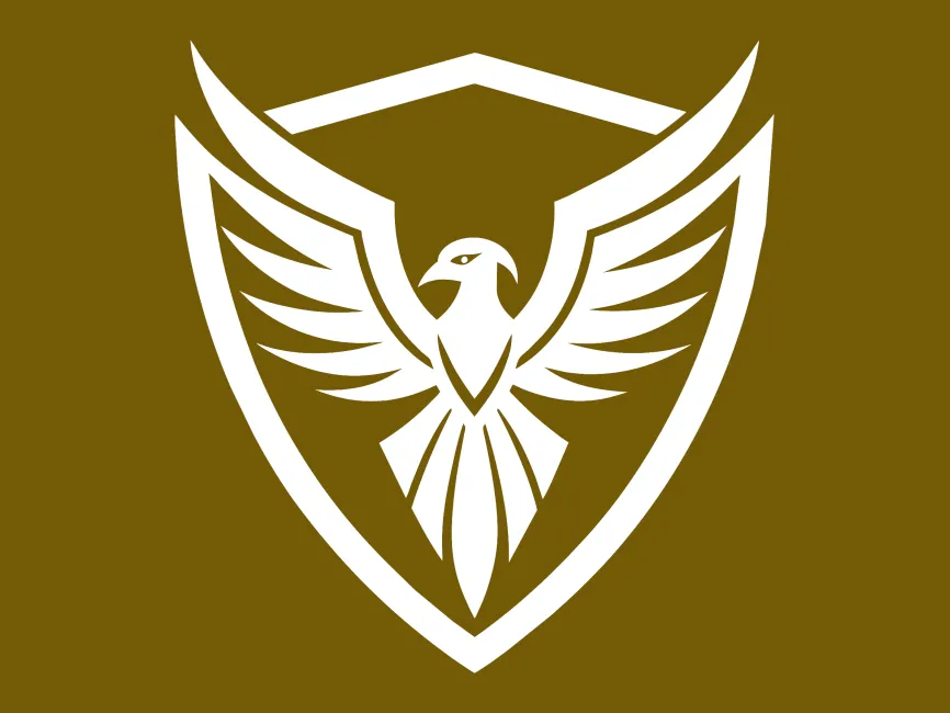 Falcon Silhouette Design in Shield Logo Template Vector Files Download ...