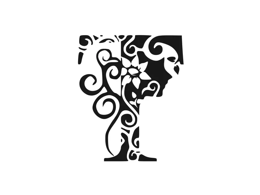 Floral Art Letter T Logo Template