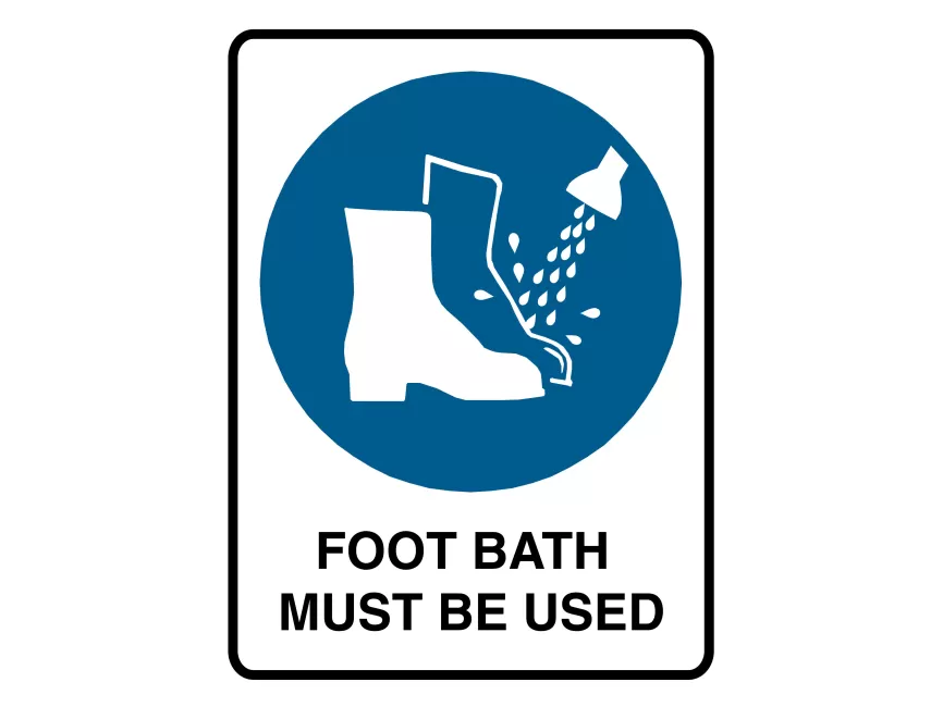 Foot Bath Must Be Used Sign Vector