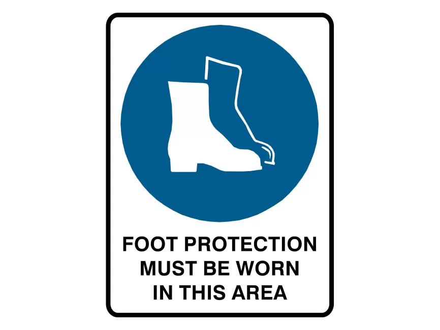 Foot Protection Must Be Worn In This Area Sign Vector
