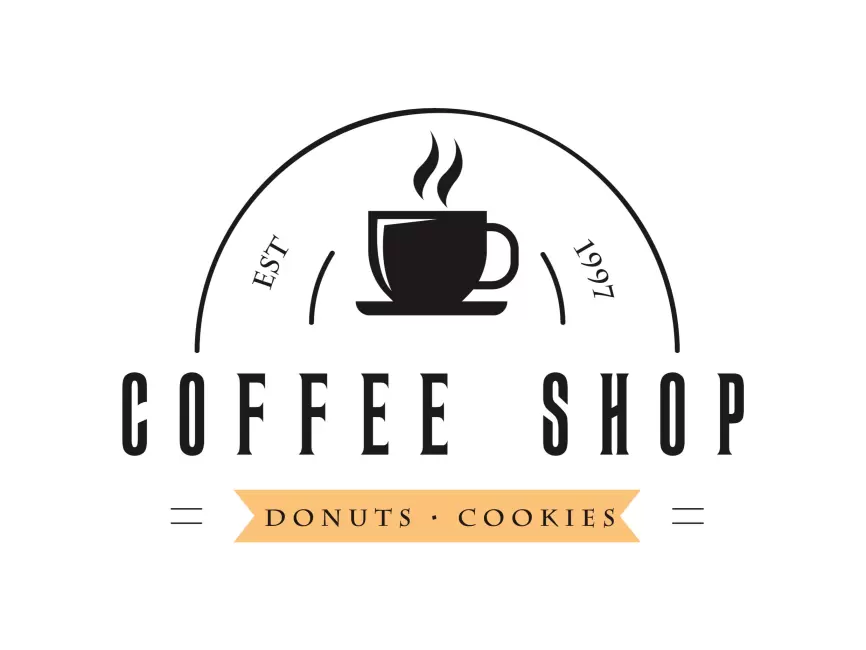 Free Coffee Shop with Donuts Cookies Logo