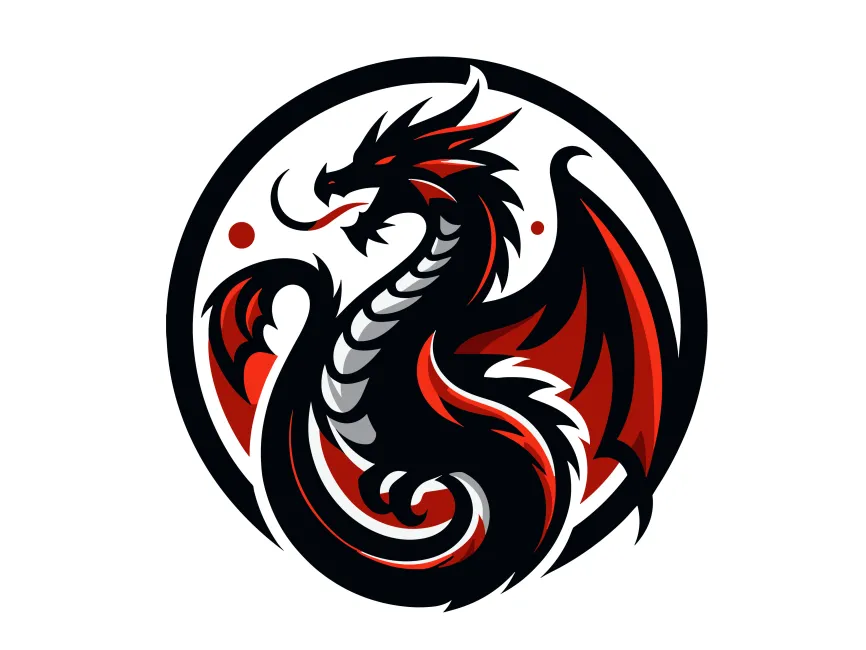 Free Vector Dragon in Circle Logo Template PNG vector in SVG, PDF, AI ...