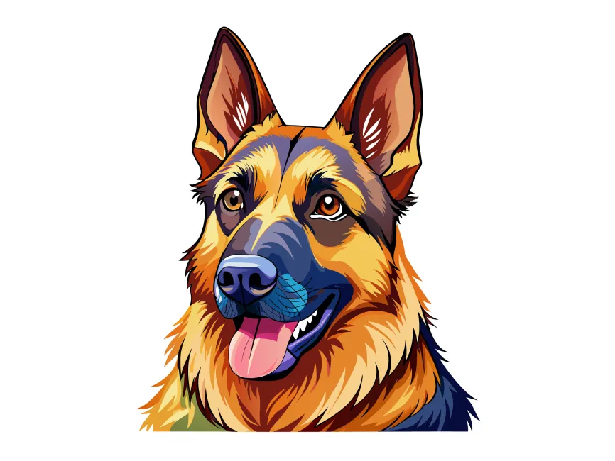 German Shepherd Dog Illustration Vector PNG vector in SVG, PDF, AI, CDR ...