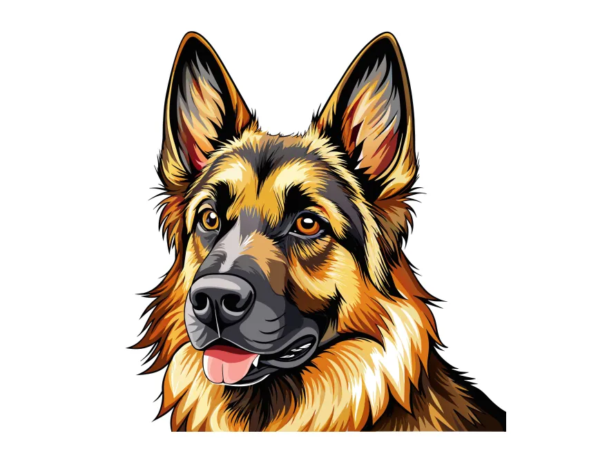 German Shepherd Dog Illustration Vector PNG vector in SVG, PDF, AI, CDR ...