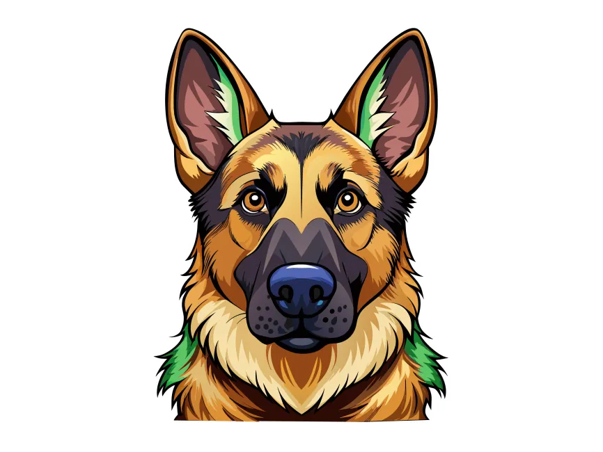 German Shepherd Dog Illustration Vector PNG vector in SVG, PDF, AI, CDR ...