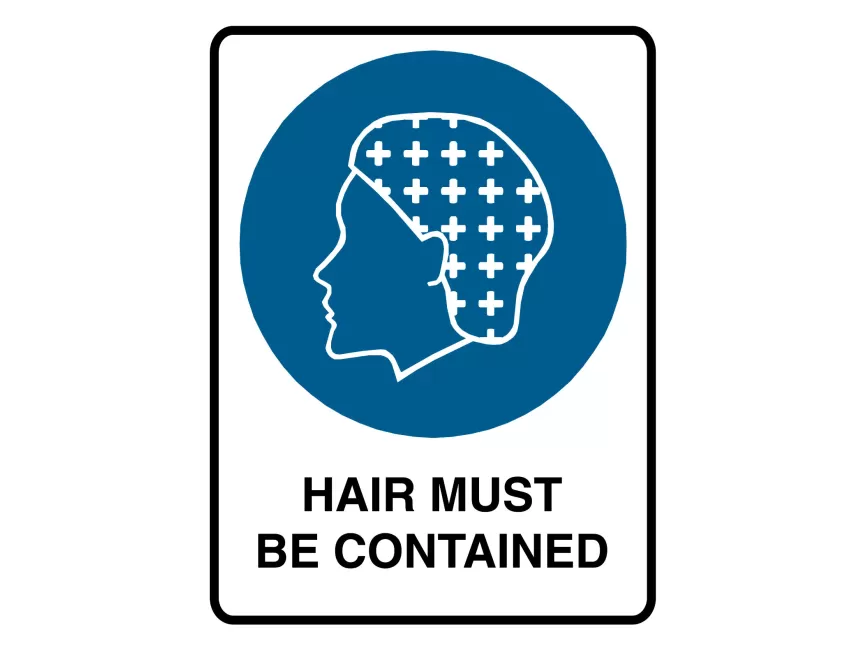 Hair Must Be Contained Sign Vector