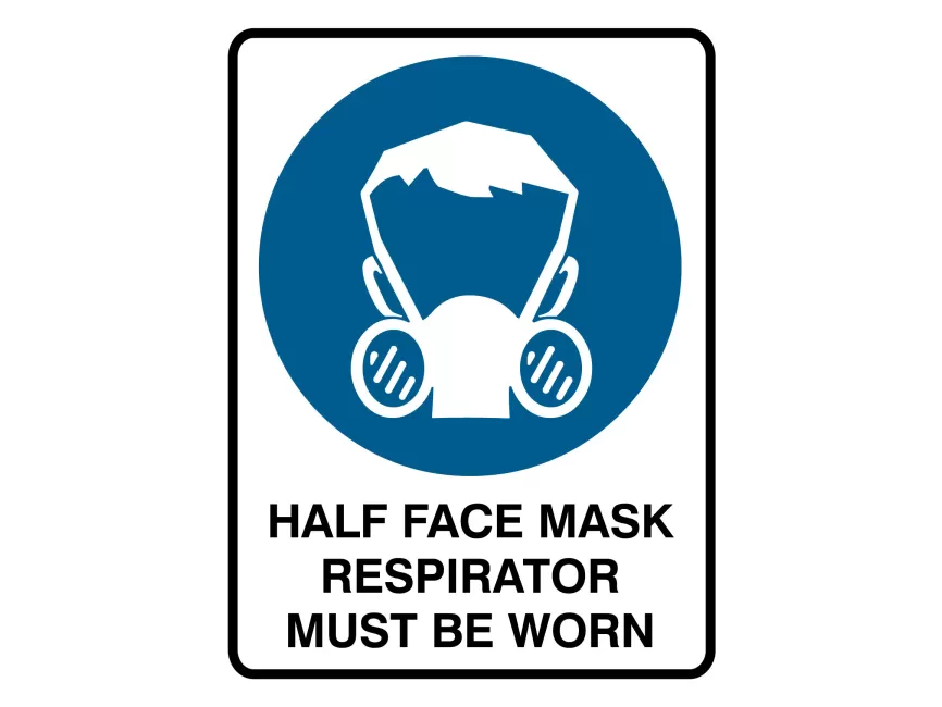 Half Face Mask Respirator Must Be Worn Sign Vector