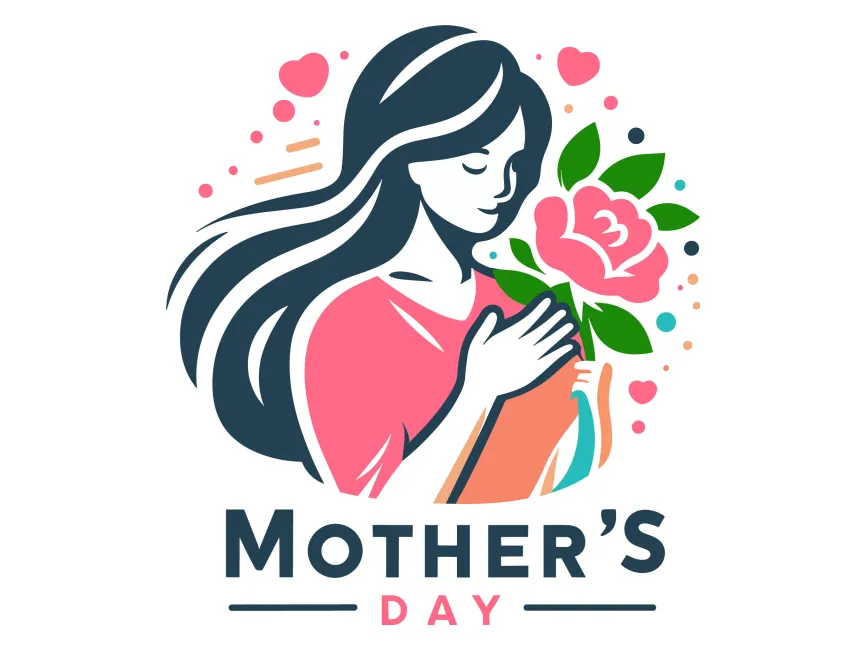 I love Mom logo design, Happy Mothers Day creative label for banner,  poster, greeting card, shirt, hand drawn vector Illustration Stock Vector |  Adobe Stock