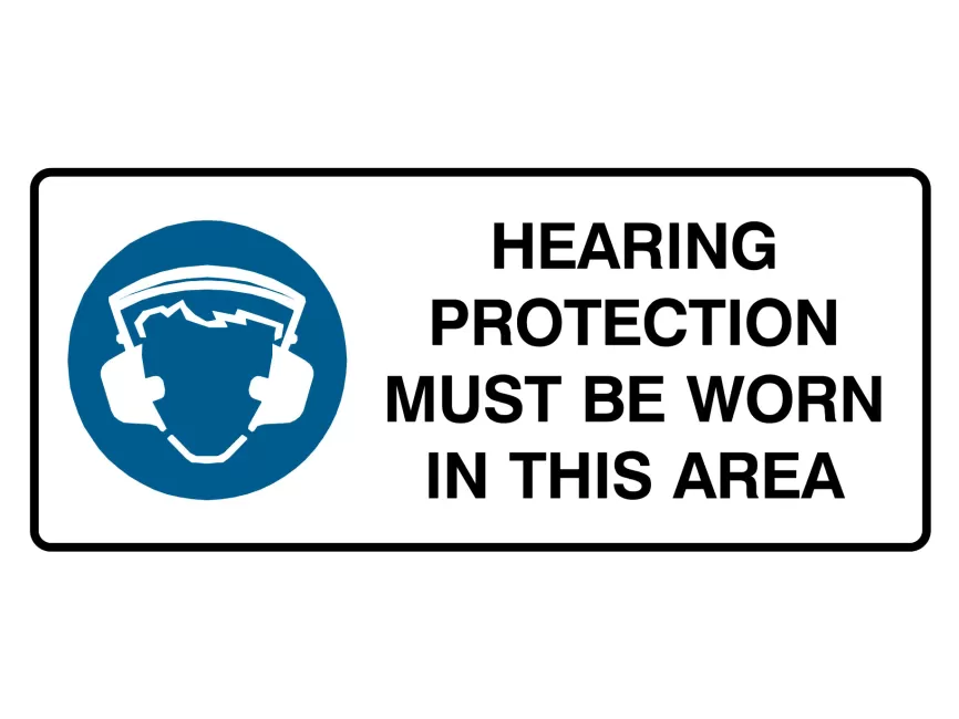 Hearing Protection Must Be Worn In This Area Sign Landscape Vector