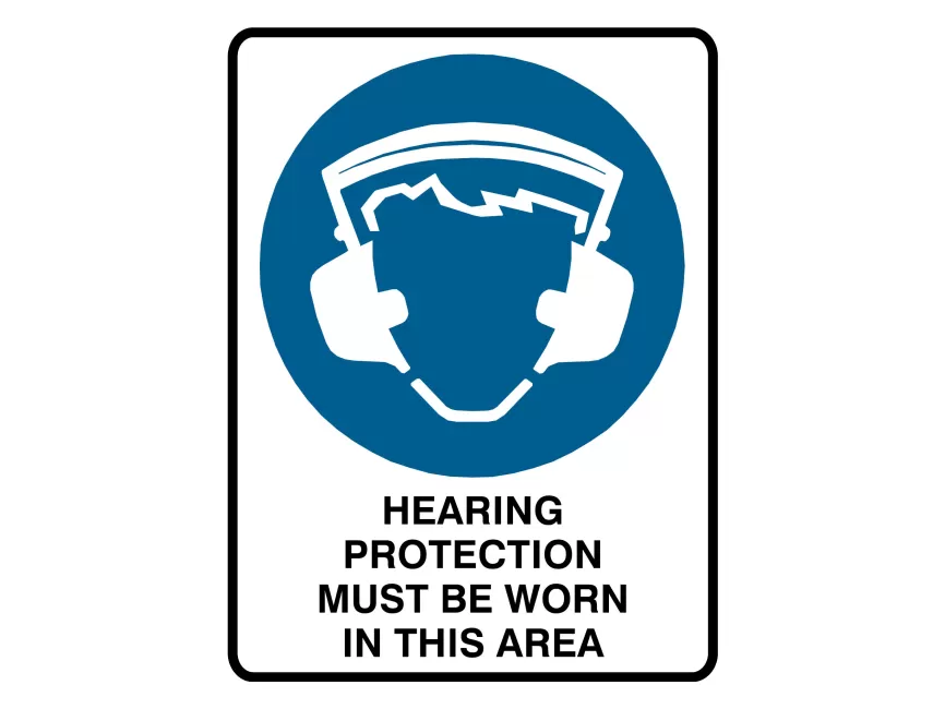 Hearing Protection Must Be Worn In This Area Sign Vector