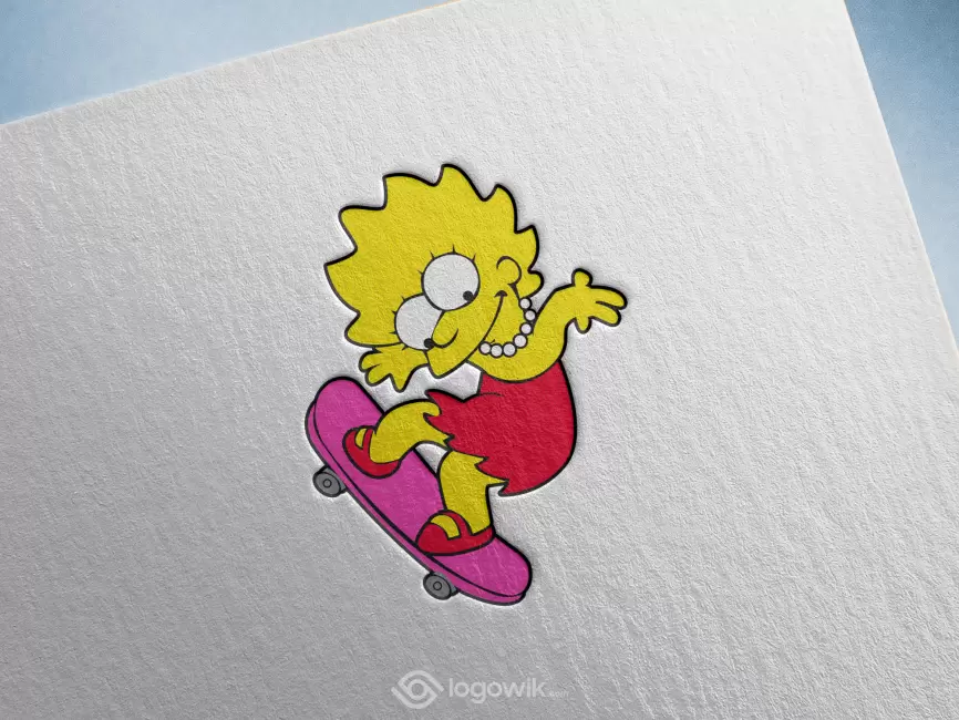 Lisa Simpson Skater Vector Mockup