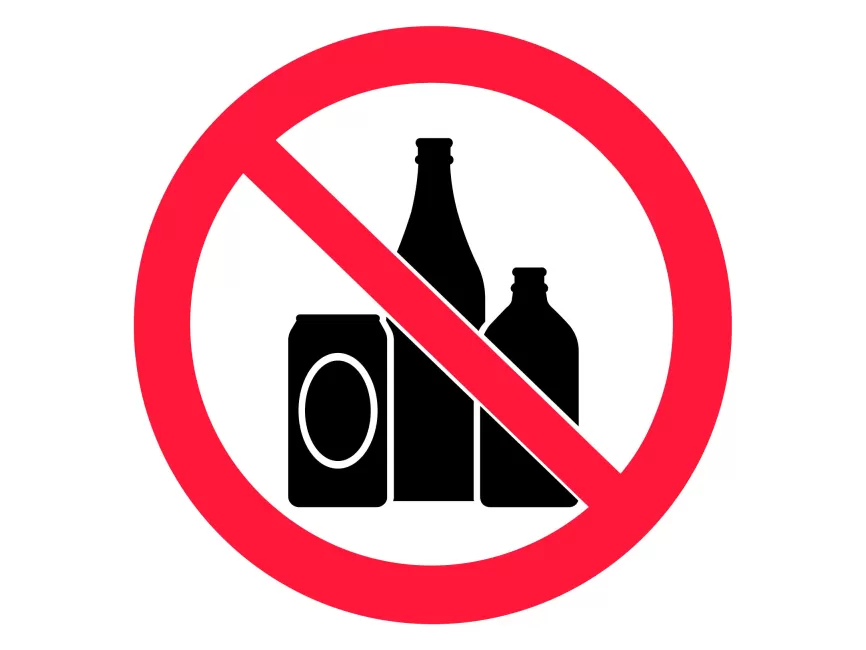 No Alcohol Prohibition Pictogram Vector