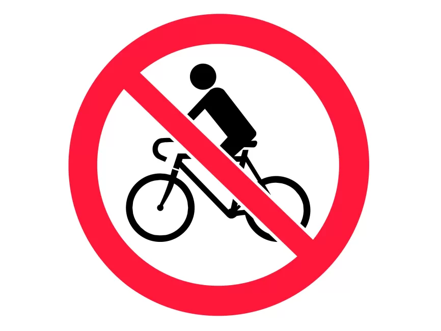 No Bikes Prohibition Pictogram Vector