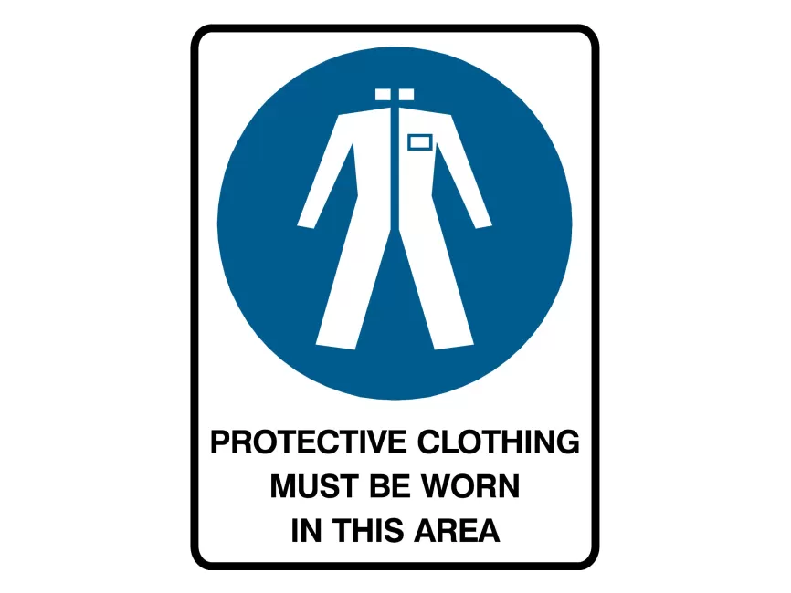 Protective Clothing Must Be Worn In this Area Sign Vector