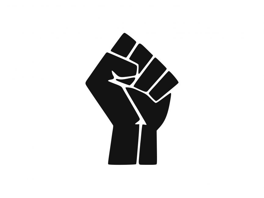 Raised Black Fist Logo