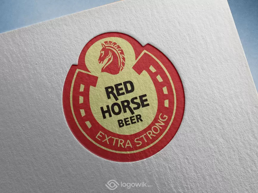 Red Horse Beer Logo Mockup Thumb