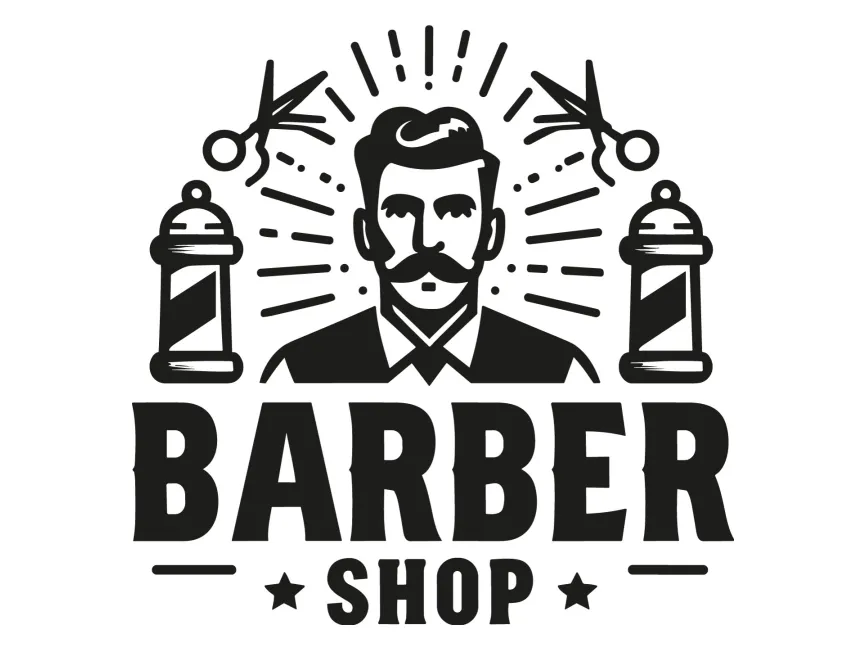 Barber Shop Logo Template PNG vector in SVG, PDF, AI, CDR format