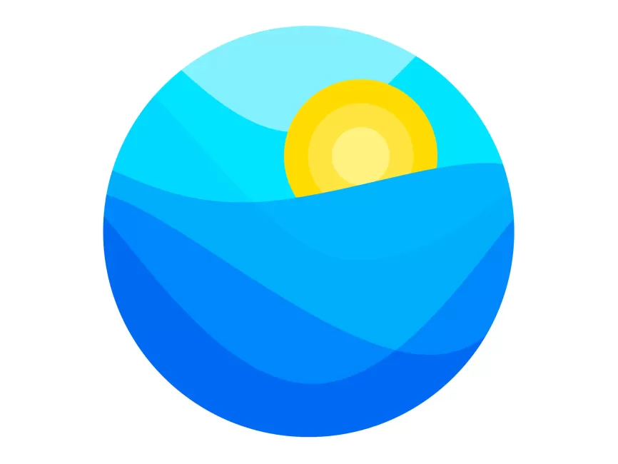 Round Sun and Sea Logo Template