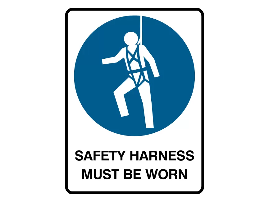 Safety Harness Must Be Worn Sign Vector