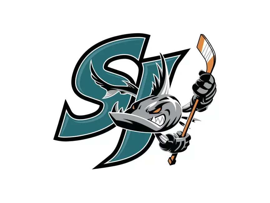 San Jose Barracuda Secondary Logo  Hockey logos, American hockey