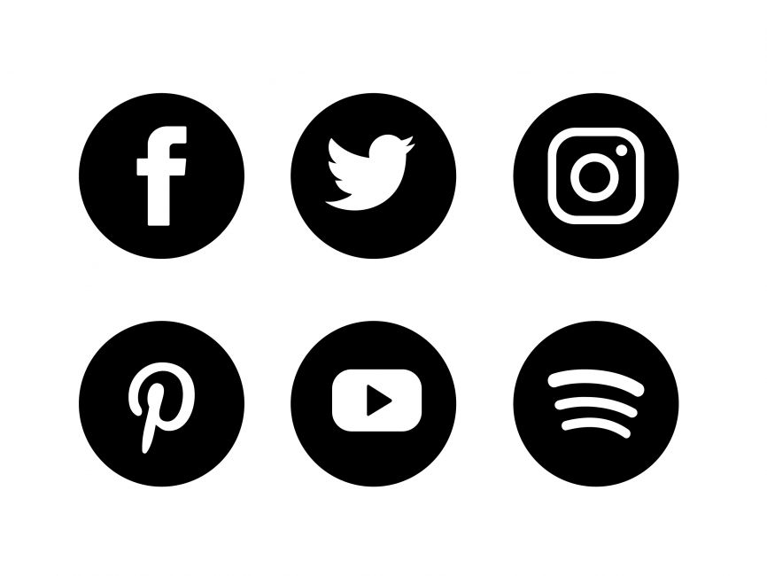 Social Media Black Set Logo