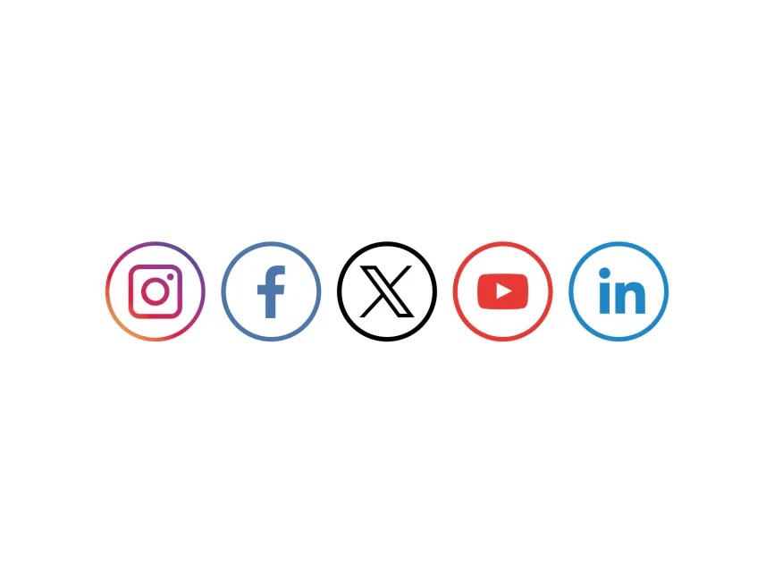 Social Media Icon Set with X Icon
