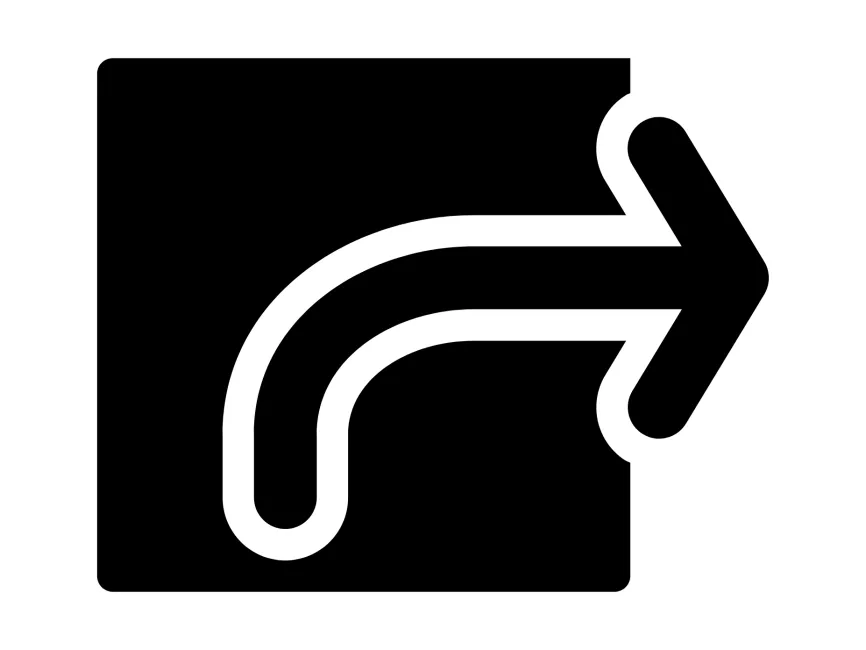 Turn Right Rounded Arrow Icon PNG vector in SVG, PDF, AI, CDR format