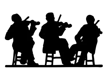 3 Fiddlers Silhouette Logo Template