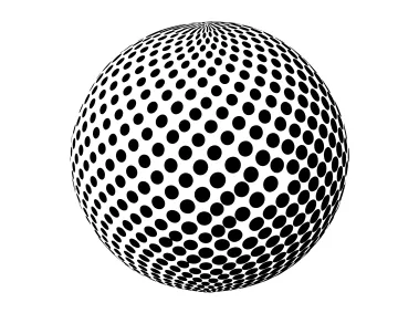 3D Circle Dotted Halftone Sphere Logo Template