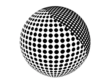 3D Dotted Halftone Checkered and Circles Sphere Logo Template