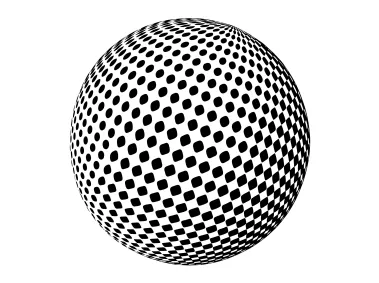 3D Dotted Halftone Checkered Sphere Logo Template