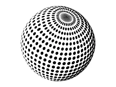 3D Dotted Halftone Sphere Design Logo Template